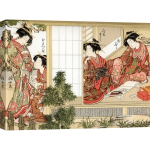 Wall art print and canvas. Katsukawa Shunsho, Japanese Beauties, 1776