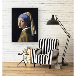Tableau sur toile. Vermeer Jan, La Jeune fille à la perle