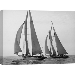 Wall art print and canvas. Edwin Levick, Sailboats Race during Yacht Club Cruise