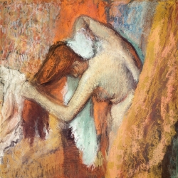 Wall art print, canvas and poster. Edgar Degas, Woman Combing Her Hair