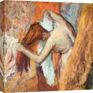Tableau sur toile, affiche, poster Edgar Degas, Femme se peignant