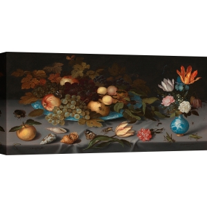 Kunstdruck, Leinwandbilder van der Ast, Stilleben mit Obst und Blumen