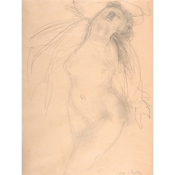 Wall art print and canvas, Auguste Rodin, Female nude reclining