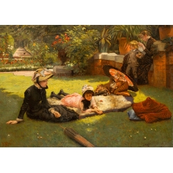 Wall art print, canvas and poster. James Tissot, In Full Sunlight