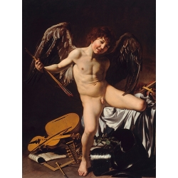 Tableau toile, affiche, Caravaggio, L'amour triomphe de tout