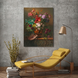 Kunstdruck Jan van Os, Stilleben mit Blumen in griechischen Vase