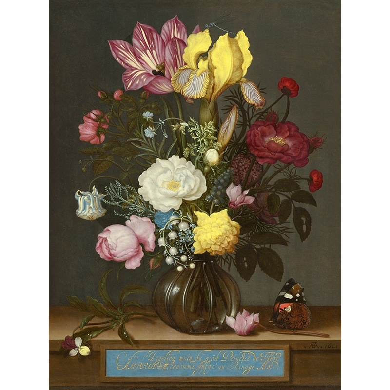 Art print Ambrosius Bosschaert the Elder, Bouquet of flowers in glass vase