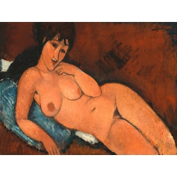 Cuadro, poster y lienzo, Amedeo Modigliani, Desnudo sobre un cojín azul 
