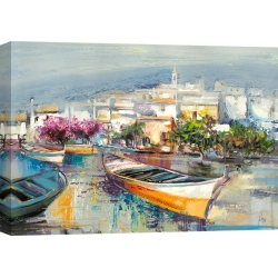 Cuadros de barcos en canvas. Florio, Puerto mediterraneo