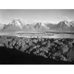 Art Print Ansel Adams, Mt Moran and Jackson Lake from Signal Hill