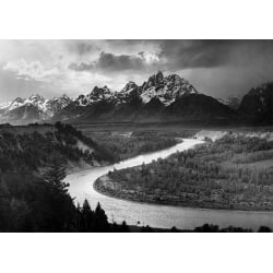 Kunstdruck, fotografie Ansel Adams, The Tetons and the Snake River