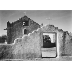 Cuadro y lienzo Ansel Adams, Iglesia, Taos Pueblo, New Mexico