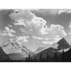 Stampa bianco e nero Ansel Adams. Nuvole sul Glacier National Park