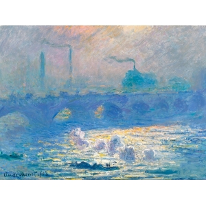 Wall art print, canvas and poster by Claude Monet, Waterloo Bridge