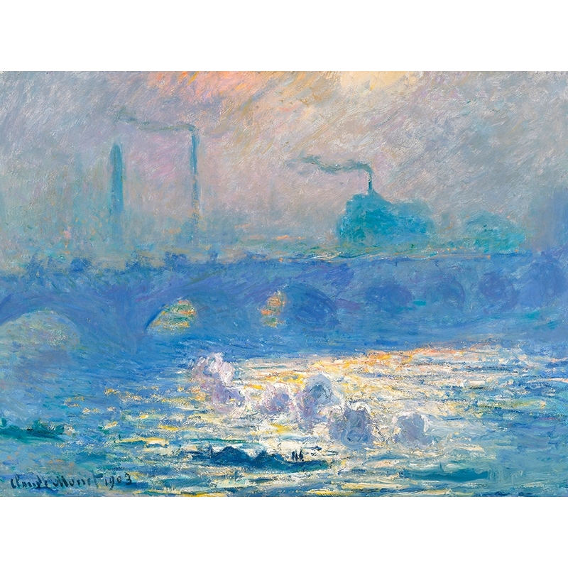 Kunstdruck, Leinwandbilder, Claude Monet, Waterloo-Brücke