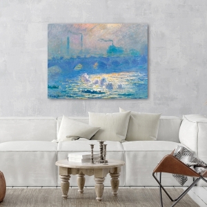 Wall art print, canvas and poster by Claude Monet, Waterloo Bridge