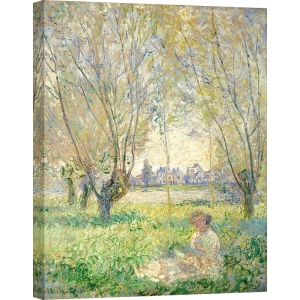 Tableau toile, affiche, poster Monet, Femme assise sous des saules