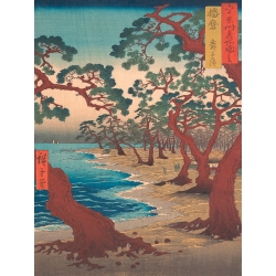 Kunstdruck, Poster Ando Hiroshige, Maiko-Strand in Provinz Harima