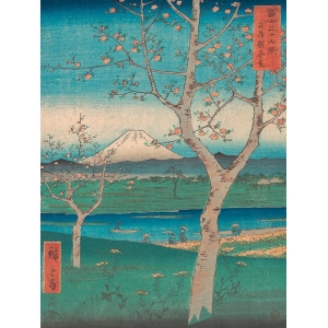 Tableau toile, affiche Hiroshige, Vue du Mont Fuji depuis Koshigaya