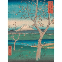 Cuadro japonés, poster y lienzo, Hiroshige, Monte Fuji desde Koshigaya
