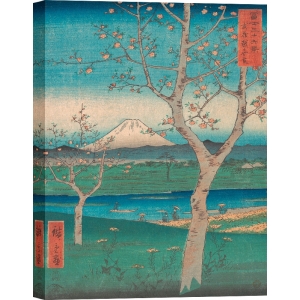 Tableau toile, affiche Hiroshige, Vue du Mont Fuji depuis Koshigaya