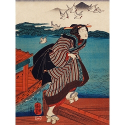 Stampa giapponese. Kuniyoshi Utagawa, Giovane donna