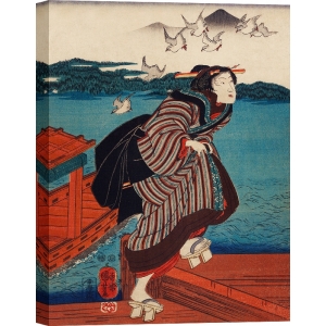 Stampa giapponese. Kuniyoshi Utagawa, Giovane donna