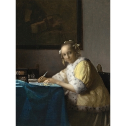 Tableau toile, affiche Vermeer, Jeune femme écrivant une lettre