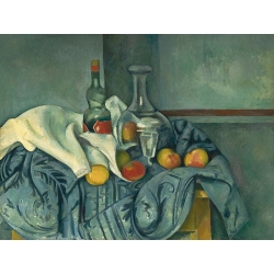 Stampa Paul Cezanne, Natura morta con bottiglia di liquore alla menta