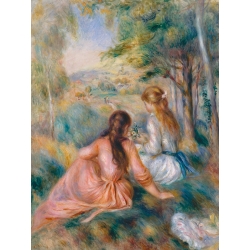 Cuadro, poster y lienzo, Pierre-Auguste Renoir, Dos niñas en el prado