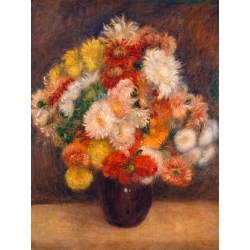 Cuadro, poster y lienzo, Pierre-Auguste Renoir, Jarrón de crisantemos