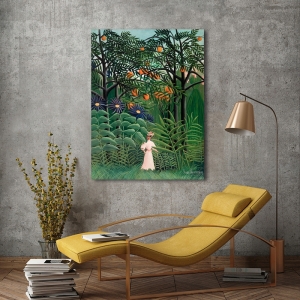 Wall art print, canvas. Rousseau, Woman Walking in an Exotic Forest