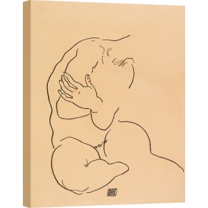 Kunstdruck, Leinwandbilder, Poster Schiele, Brustbild sitzenden Frau