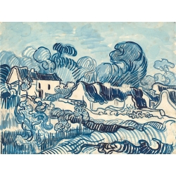 Quadro, stampa su tela. Van Gogh, Paesaggio con case