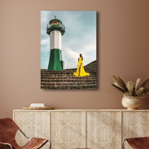 Fashion wall art print, canvas, poster. Under the lighthouse
