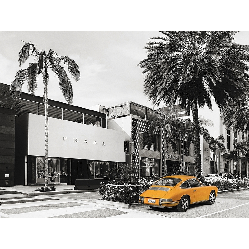 Leinwandbilder und poster Prada- und Gucci-Läden in Beverly Hills BW