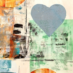 Abstract wall art print, canvas. Winkel, Pop Love 2 (Heart)