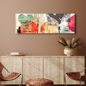 Quadro moderno con cuori, tela, poster. Winkel, Pop Love 1 detail