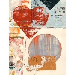 Stampa astratta su tela, poster. Winkel, Pop Love 3 (detail, Heart)
