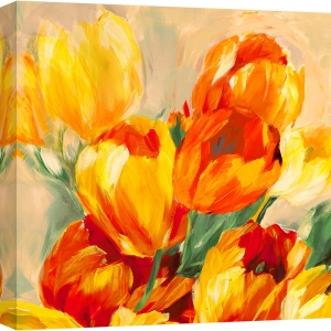Cuadro flores abstractos, lienzo, poster, Stone, Tulipanes al sol I