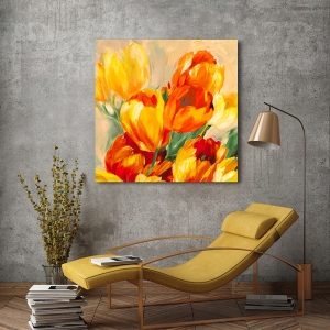 Floral wall art print and canvas. Jim Stone, Tulips in the Sun I