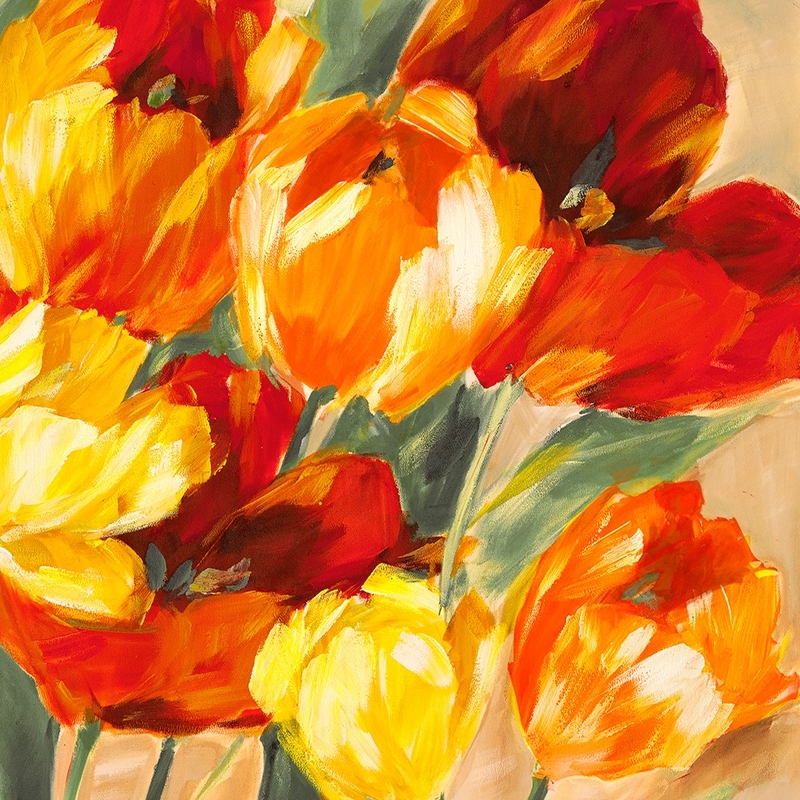 Cuadro flores abstractos, lienzo, poster, Stone, Tulipanes al sol II