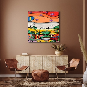 Bunte Bilder auf Leinwand und kunstdruck, Wallas, Bunte Landschaft