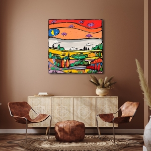 Colorful wall art print and canvas. Wallas, Colorful landscape