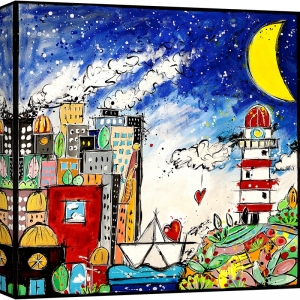 Cuadro colorido en lienzo, poster, Wallas, Hay siempre amor en la ciudad de los sueños