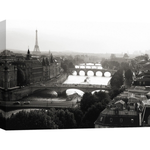 Wall art print and canvas. Setboun, Bridges over the Seine river, Paris