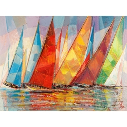 Sailboat art print, canvas, poster, Luigi Florio, Summer Regatta
