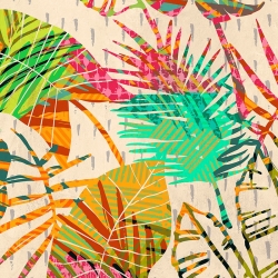 Modern jungle wall art print, canvas, poster, Palm Festoon I