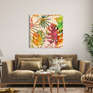 Tableau palmier sur toile, affiche, Eve C. Grant, Palmes en fête II