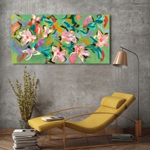 Cuadro abstracto flores, lienzo, poster. Parr, Nenúfares en verano